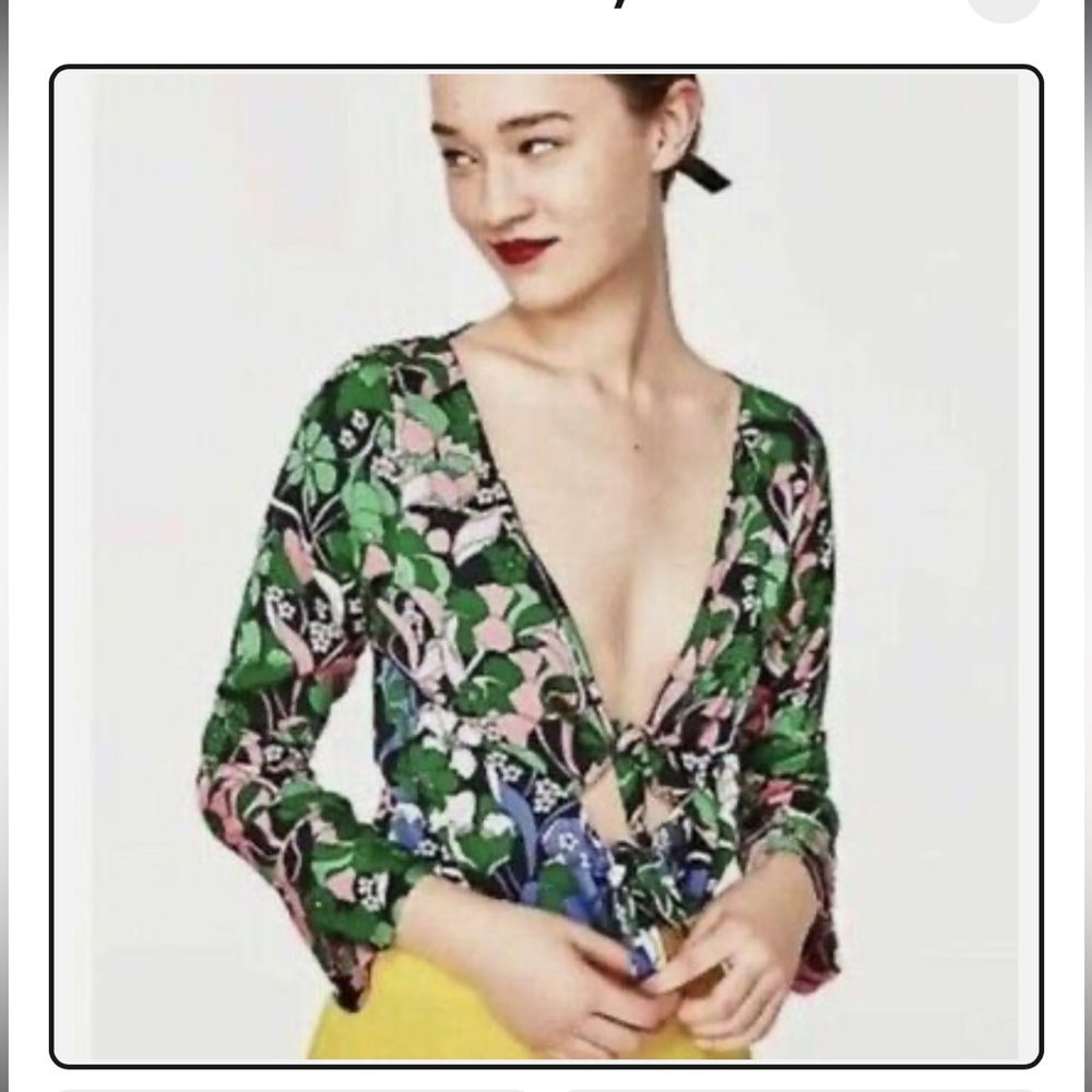 ZARA Flower Print Floral Bodysuit💚